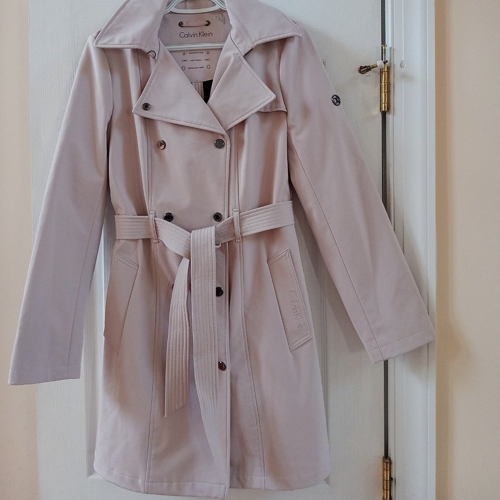 Calvin Klein Women's Hooded Tan Trench Coat